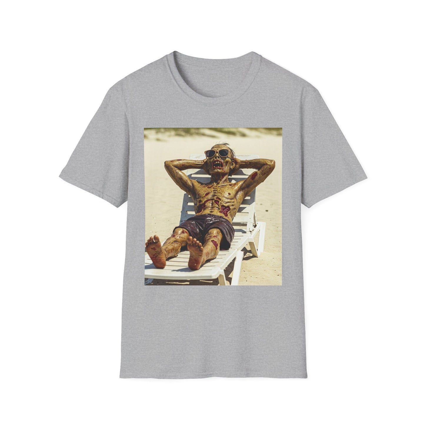 Chillin' Skeleton Unisex Softstyle T-Shirt - Perfect for Halloween & Casual Wear