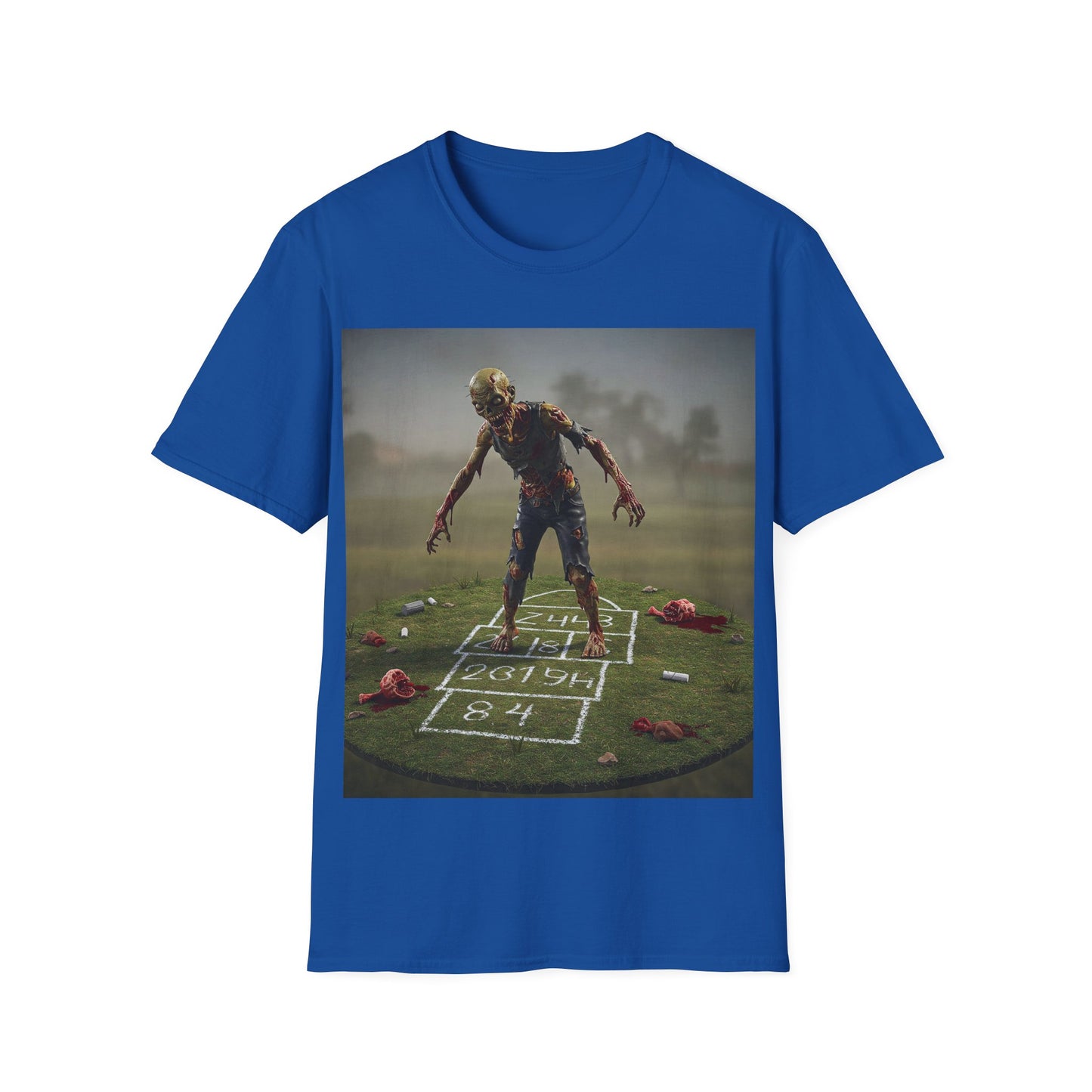 UK - Unisex Zombie Hopscotch T-Shirt - Perfect for Halloween or Casual Wear