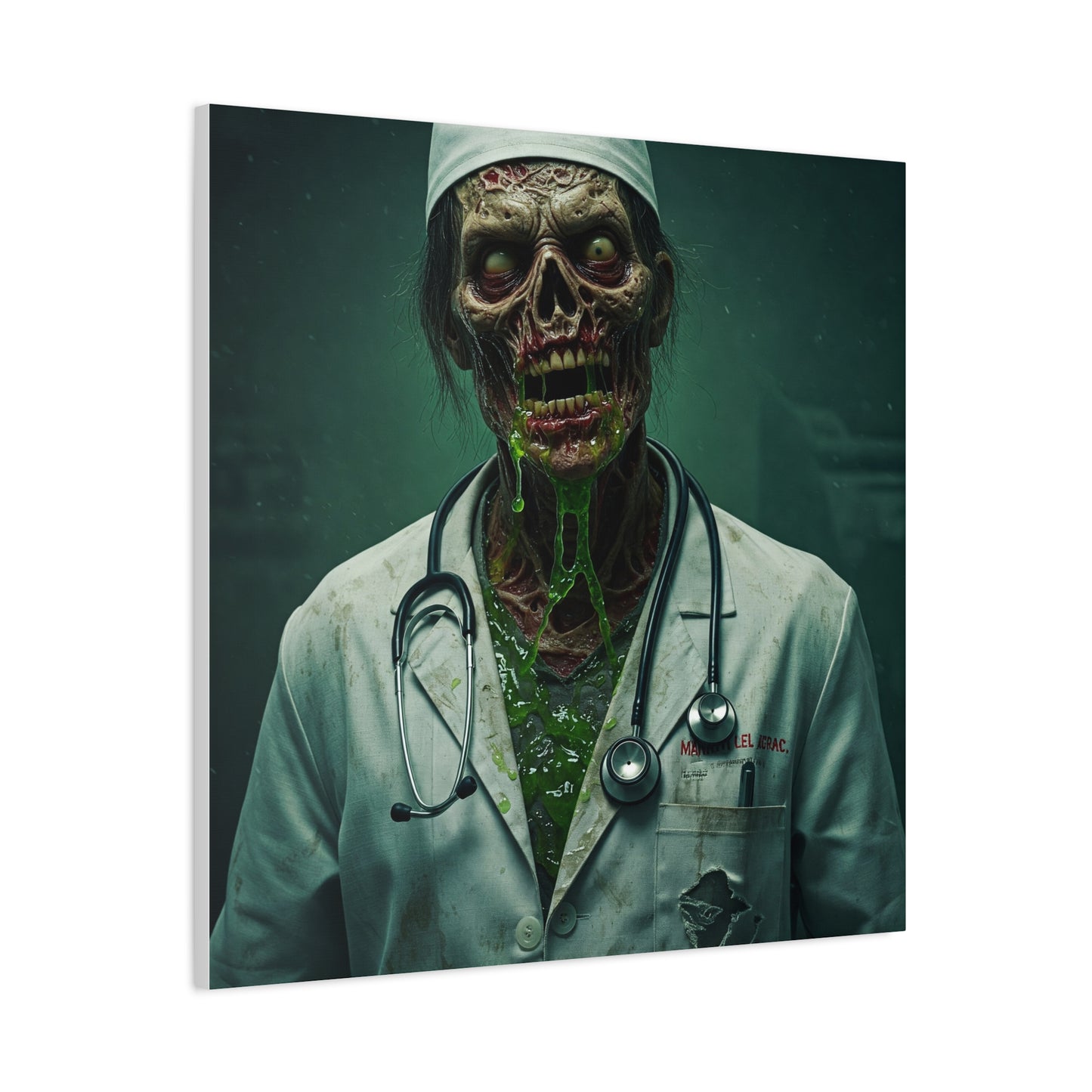Zombie Doctor Canvas Art | Horror Medical Wall Decor | Perfect for Halloween