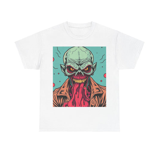 UK - Unisex Heavy Cotton Tee - Retro Zombie Graphic Tee