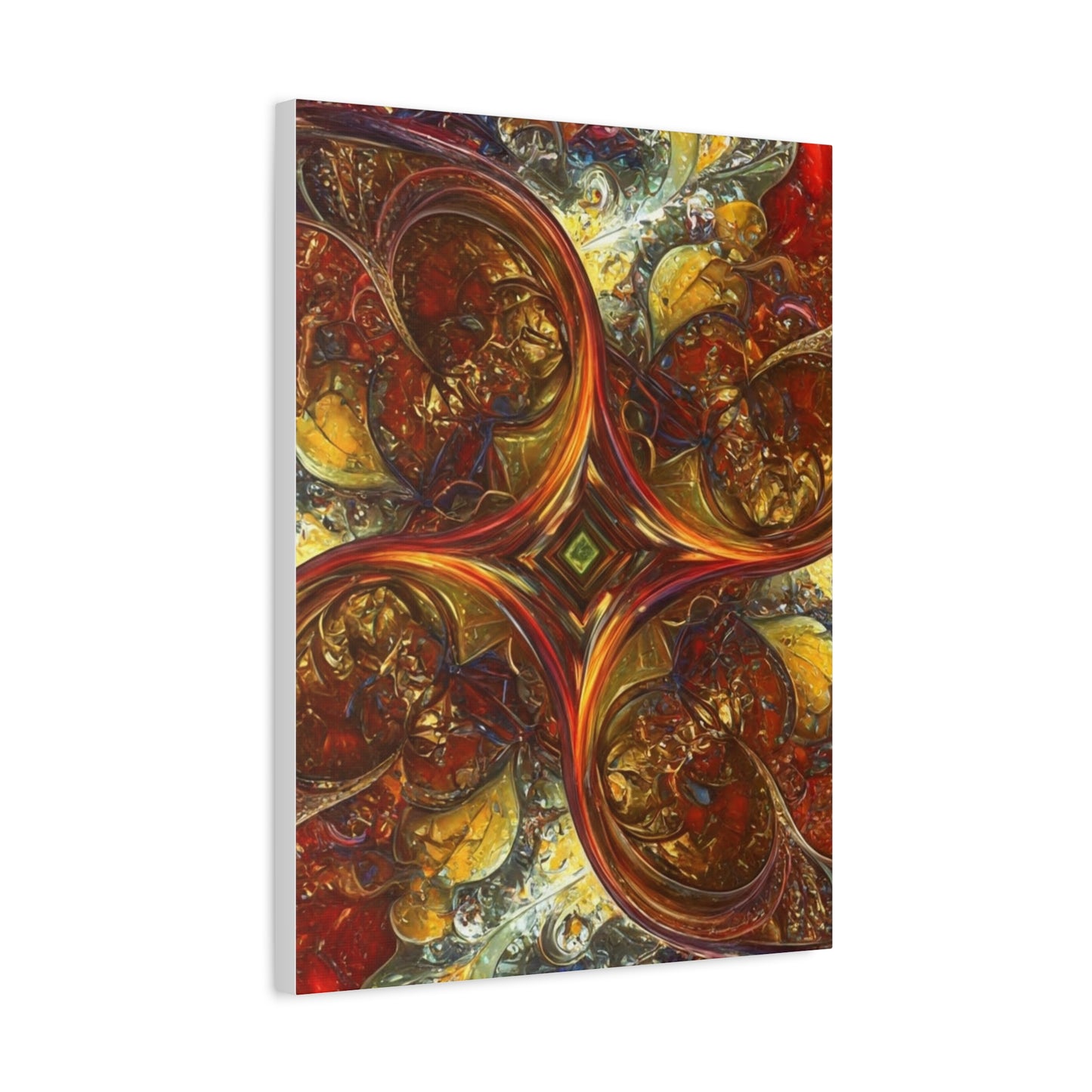 Abstract Art Matte Canvas Wall Decor - Vibrant Fractal Design, Colorful Home Accent
