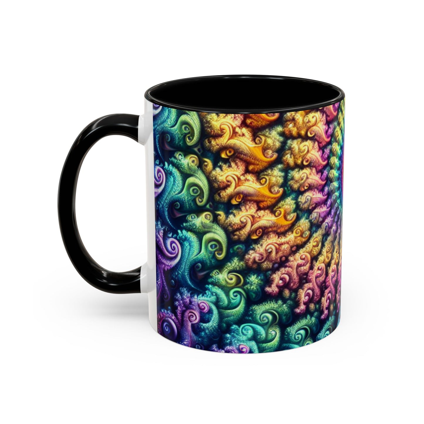 Colorful Spiral Accent Coffee Mug - 11 & 15oz - Ideal for Home & Gifts