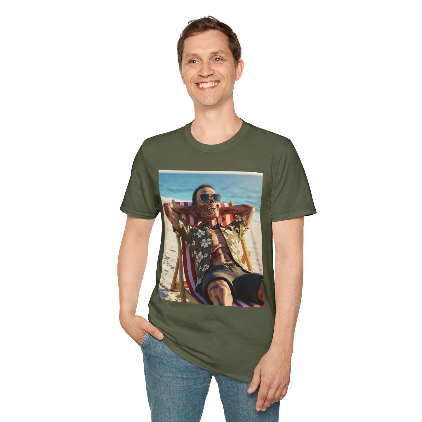 Chill Vibes Unisex Softstyle T-Shirt - Beach Relaxation Design