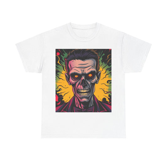 UK - Vibrant Halloween Skull Tee - Unisex Heavy Cotton Shirt