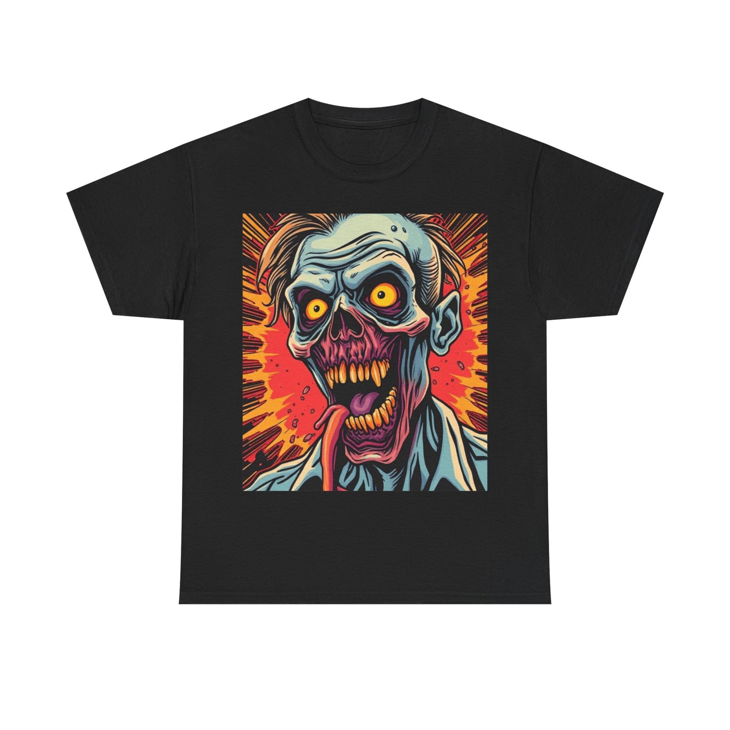 UK - Zombie Graphic Unisex Heavy Cotton Tee | Perfect for Halloween and Casual Wear