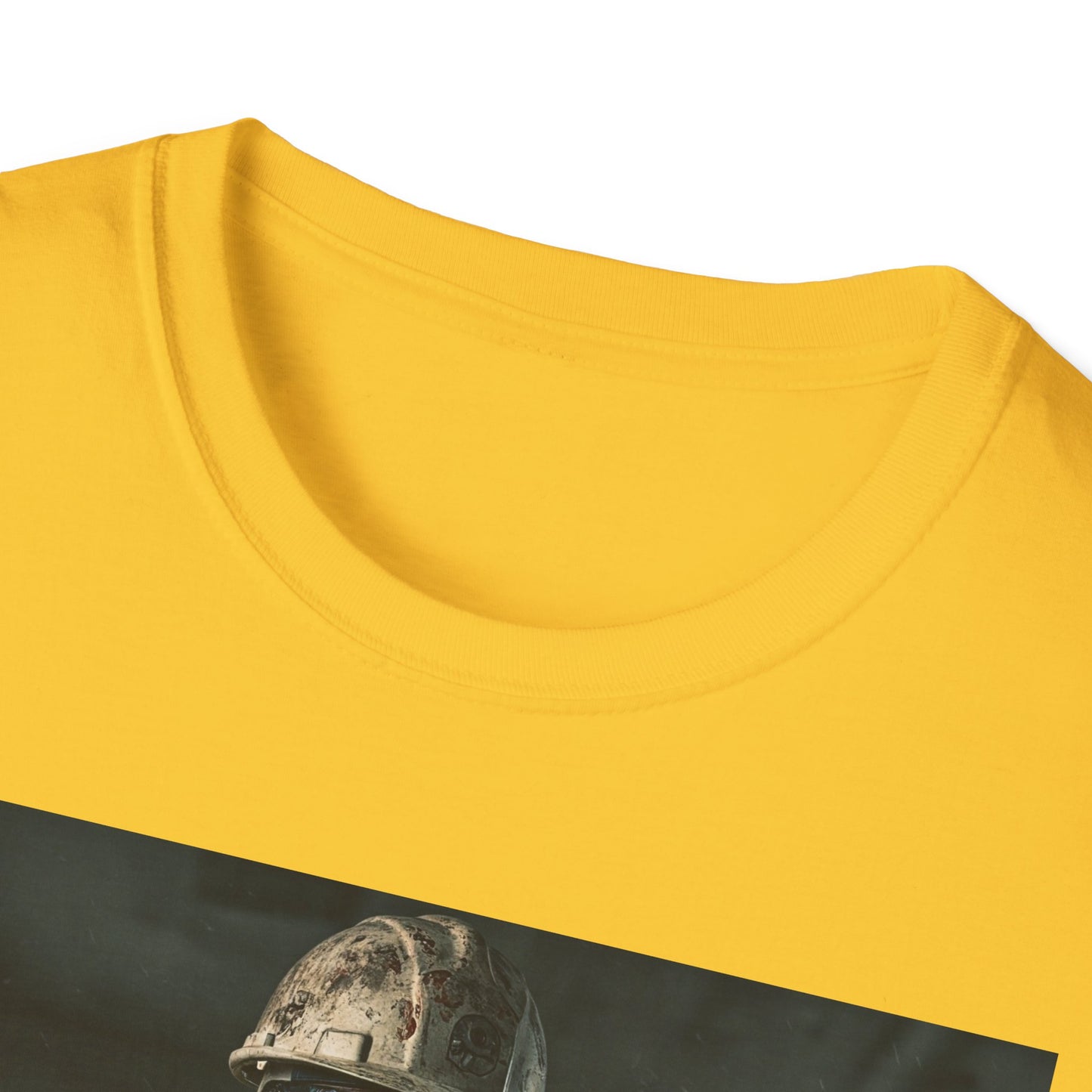 Creepy Construction Worker Graphic Tee | Unisex Softstyle T-Shirt | Perfect for Halloween and Horror Fans