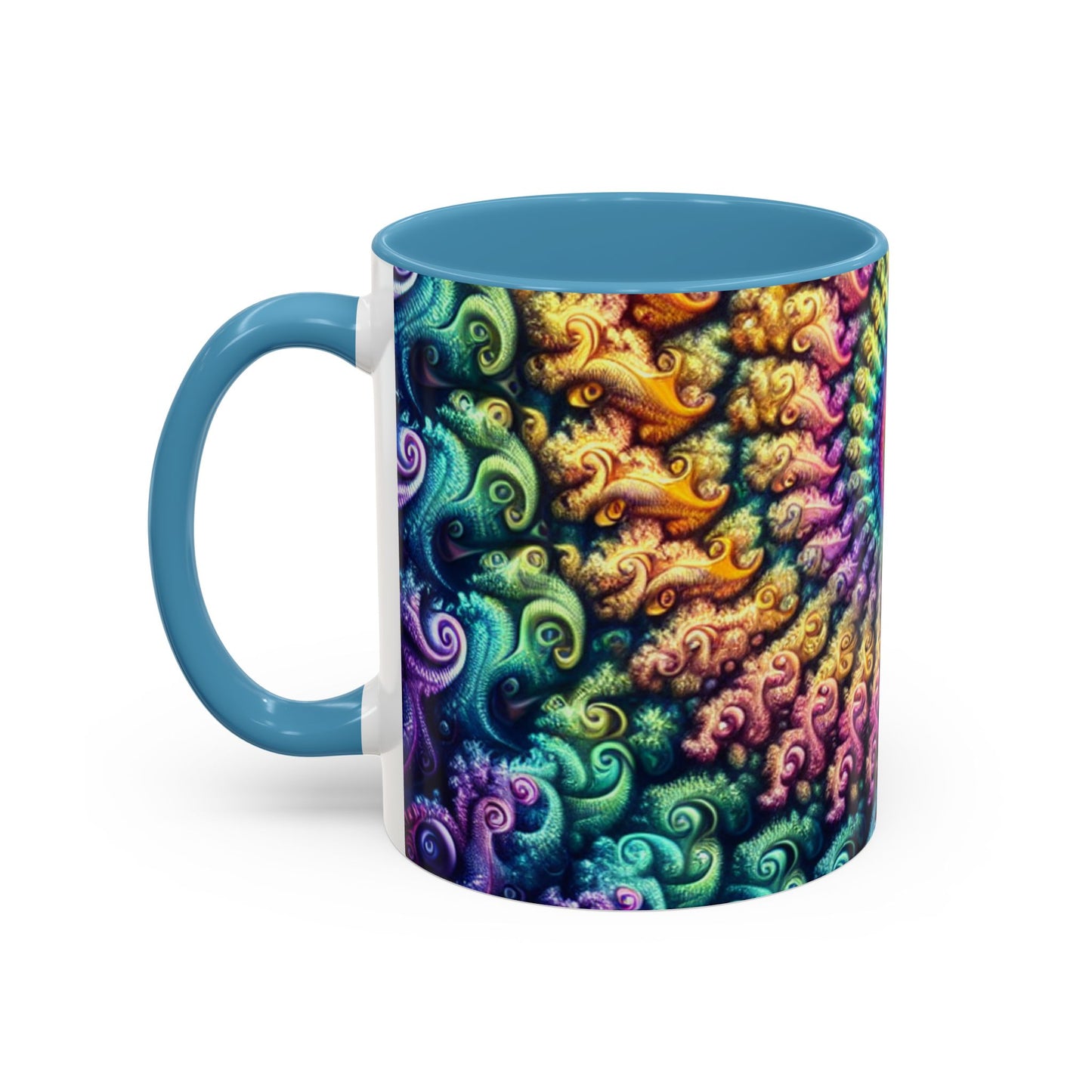 Colorful Spiral Accent Coffee Mug - 11 & 15oz - Ideal for Home & Gifts