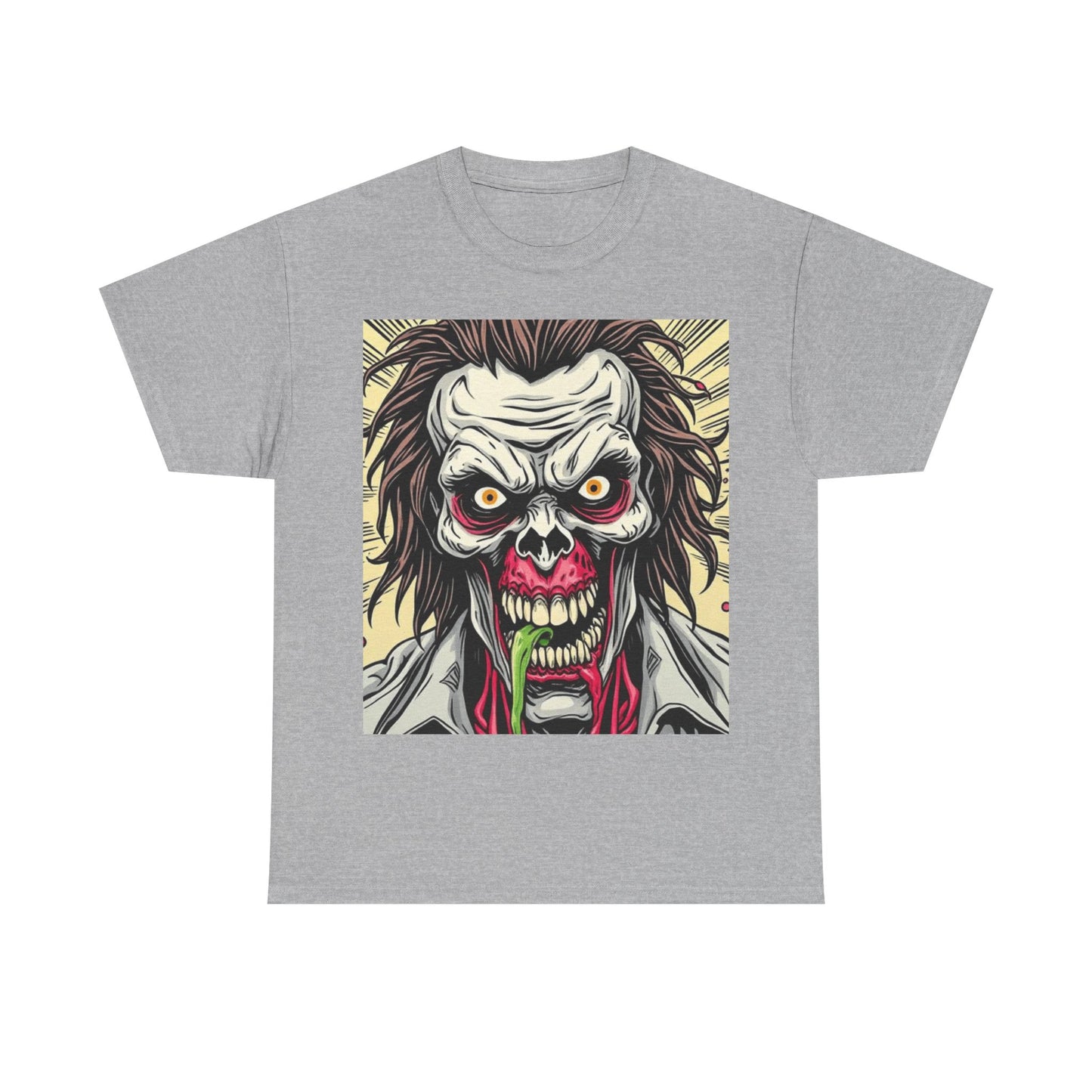 UK - Zombie Graphic Unisex Heavy Cotton Tee - Spooky Horror Shirt