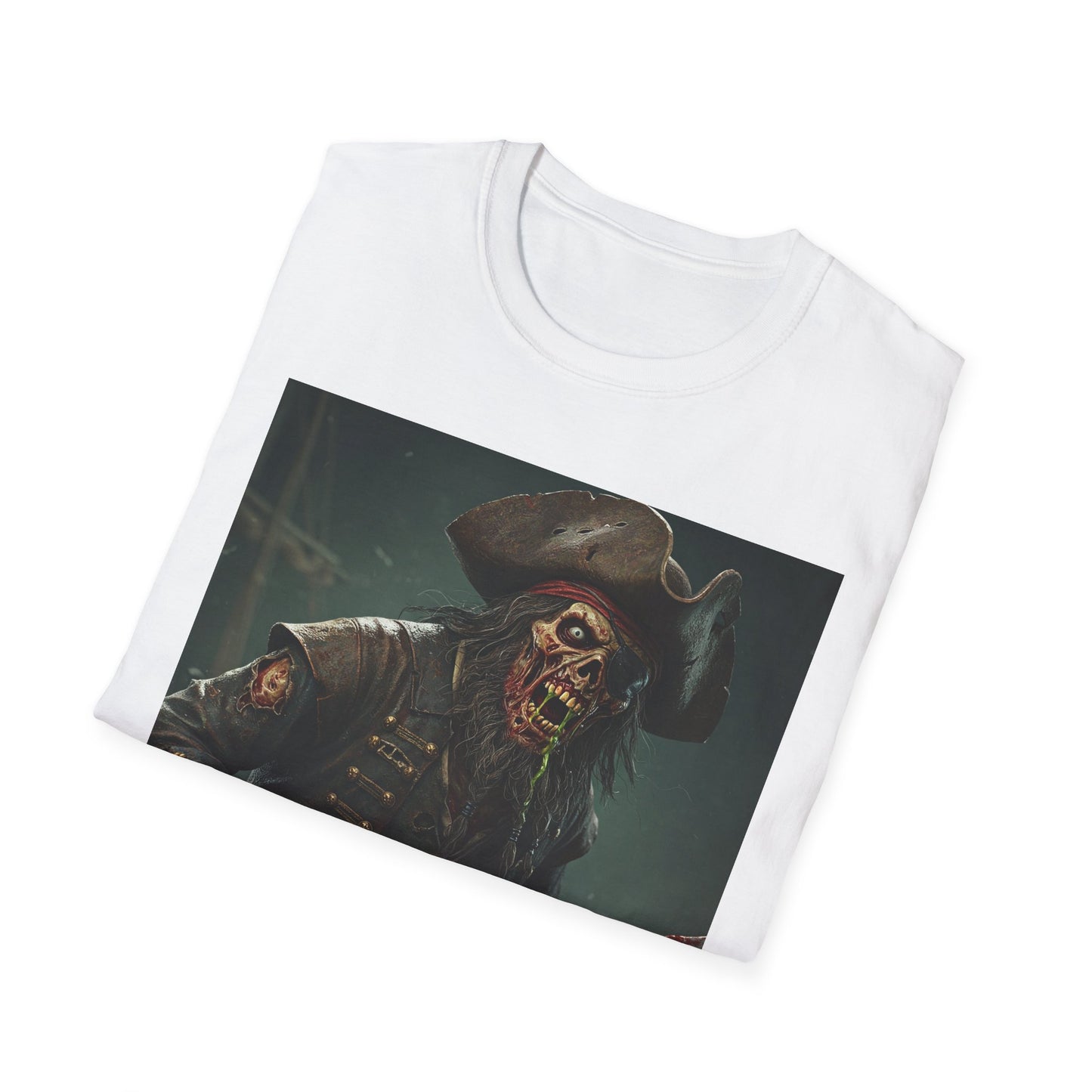 Zombie Pirate Graphic Unisex T-Shirt - Perfect for Halloween and Casual Wear