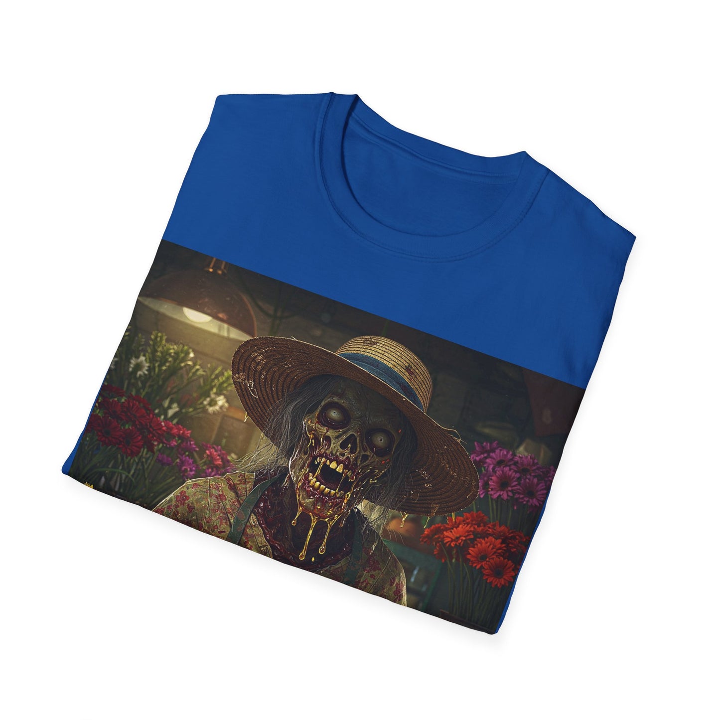 UK - Unisex Softstyle T-Shirt - Vintage Floral Skeleton Design for Halloween
