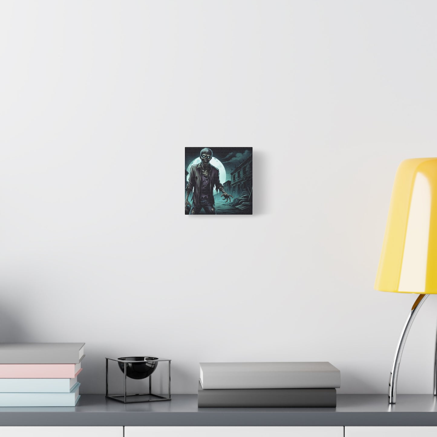 Zombie Moon Canvas Wall Art - Horror Decor for Halloween