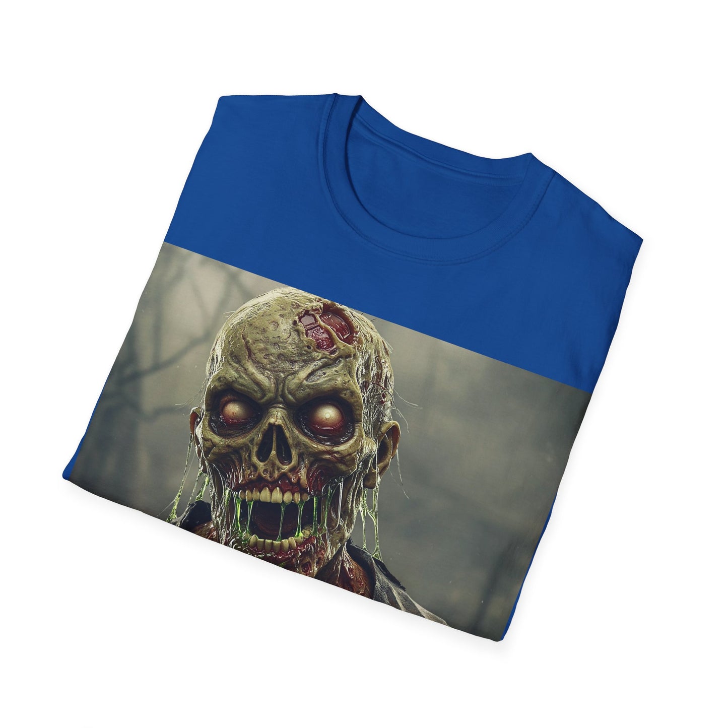 UK - Unisex Softstyle Zombie Graphic T-Shirt - Perfect for Halloween and Horror Fans