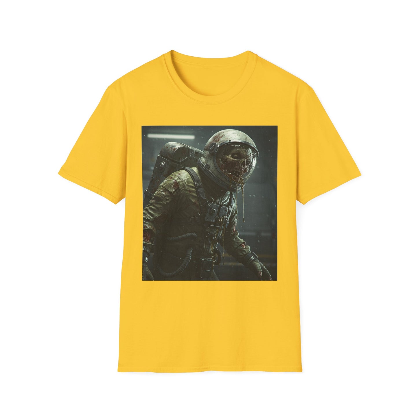 Astronaut Skeleton Apocalyptic Portrait Tee, bold, decaying zombie graphic