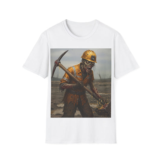 UK - Zombie Miner Unisex Softstyle T-Shirt | Spooky Graphic Tee for Horror Fans