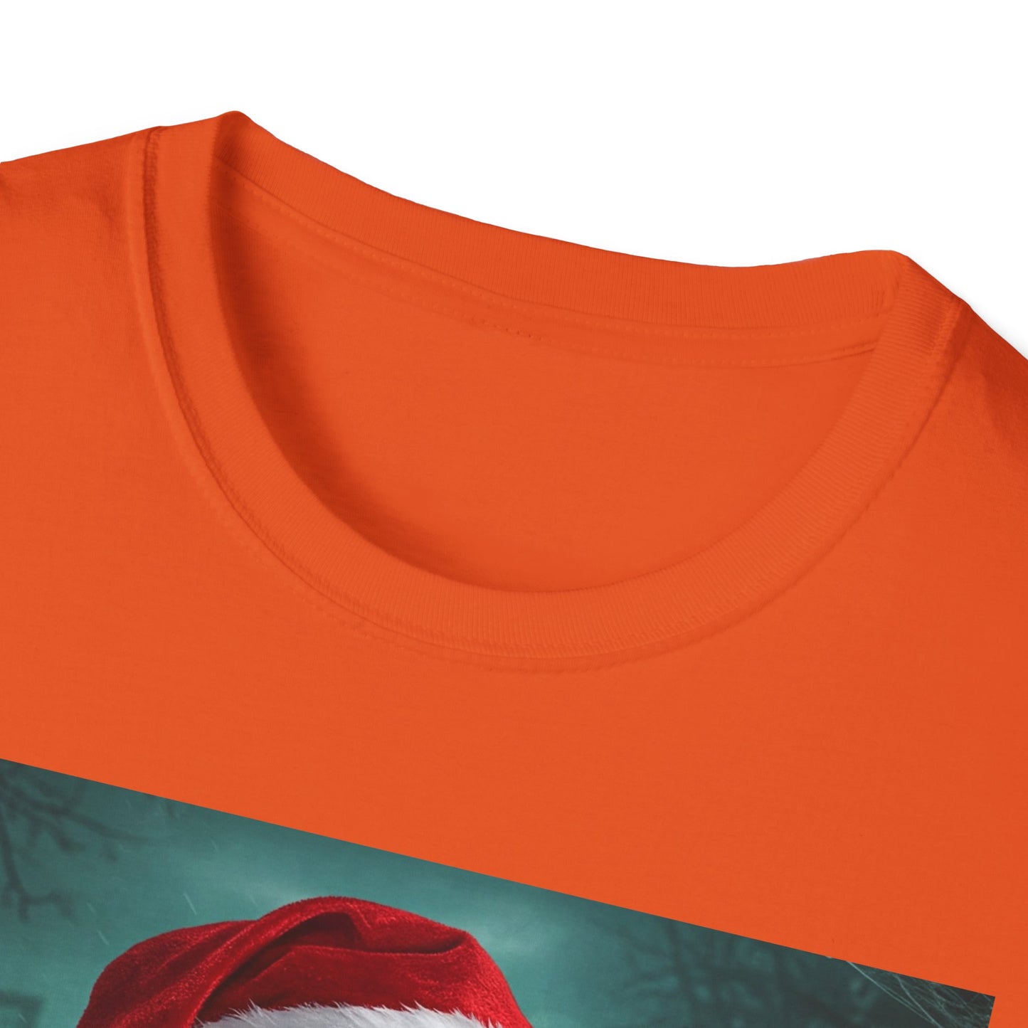 Cat Funny Santa Skeleton Apocalyptic Portrait Tee, bold, decaying zombie graphic