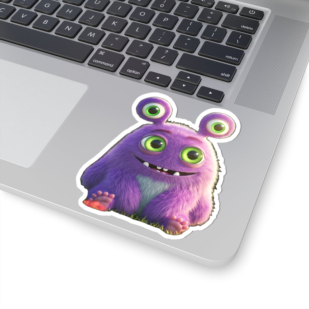 Adorable Purple Monster Kiss-Cut Stickers - Perfect for Laptops & Decor