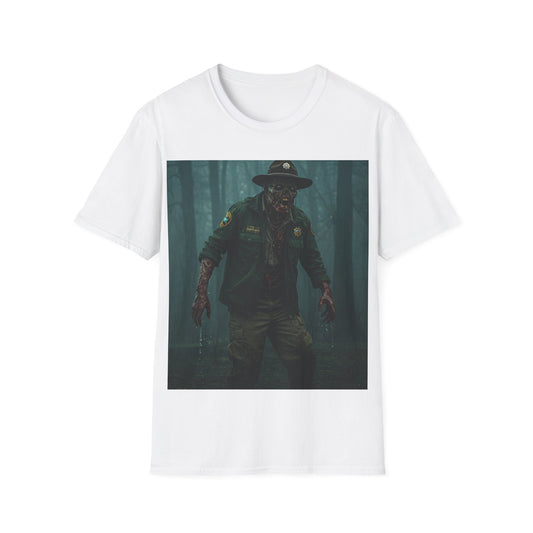 UK - Creepy Forest Ranger Unisex Softstyle T-Shirt - Perfect for Halloween & Horror Fans