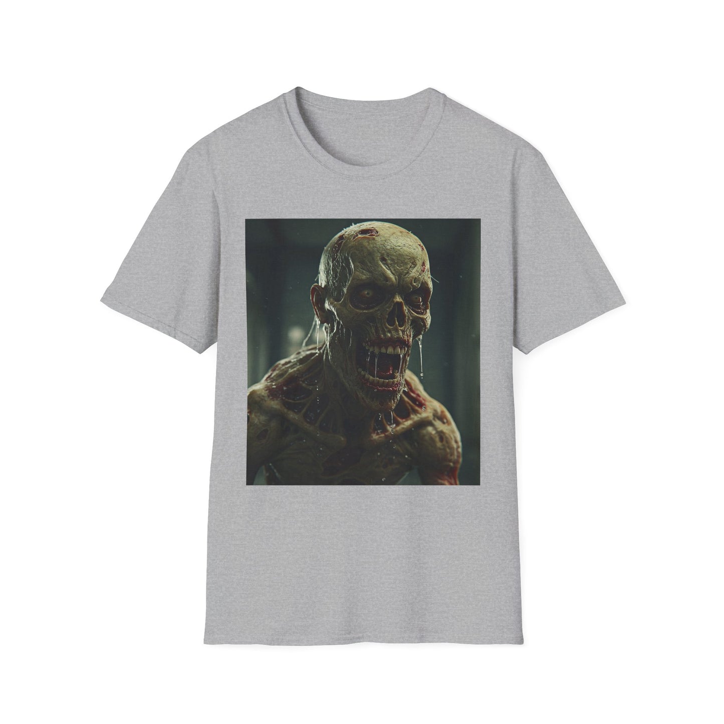 Apocalyptic Portrait Tee, bold, decaying zombie graphic