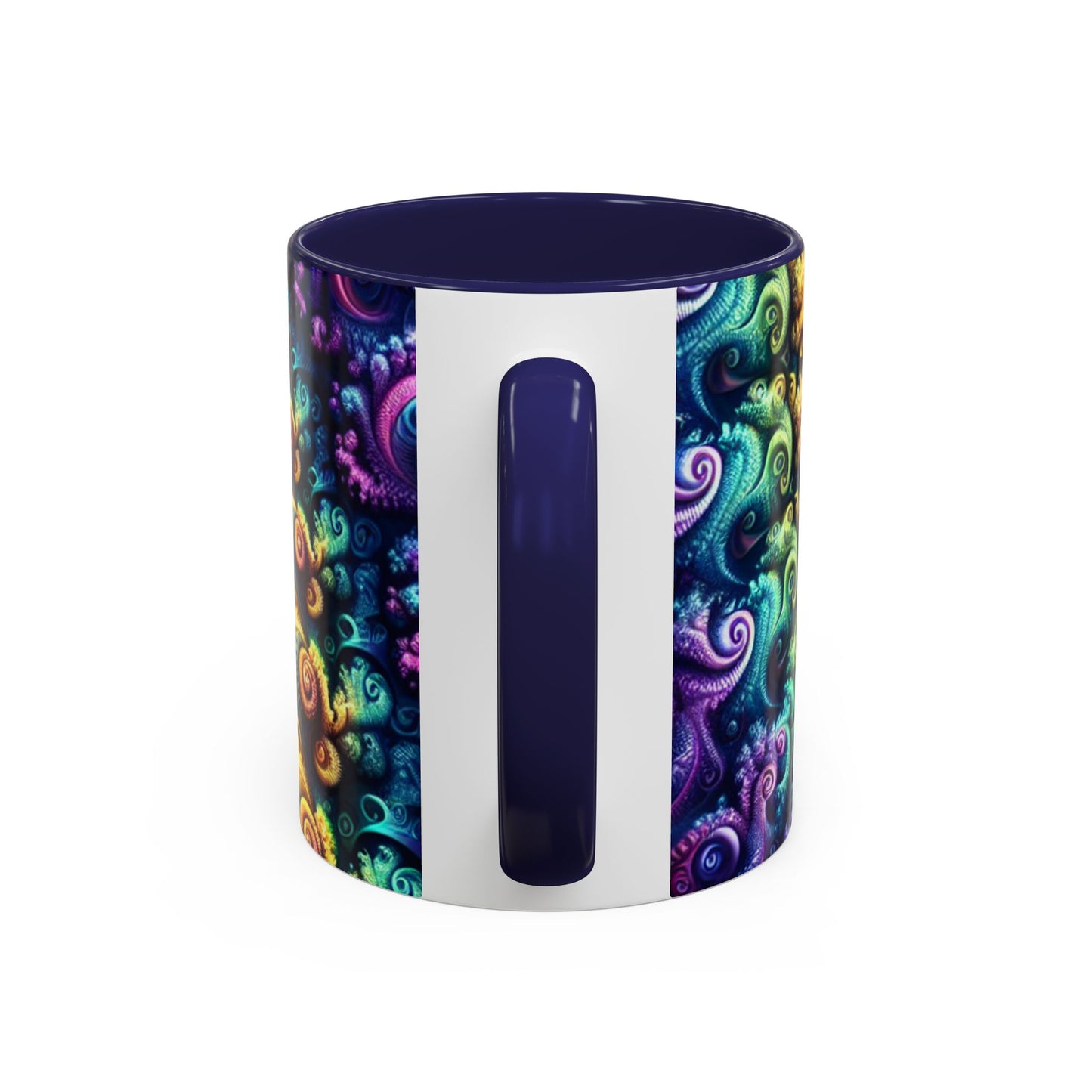 Colorful Spiral Accent Coffee Mug - 11 & 15oz - Ideal for Home & Gifts