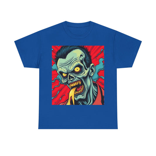 UK - Zombie Art Unisex Heavy Cotton Tee - Retro Horror Graphic Shirt