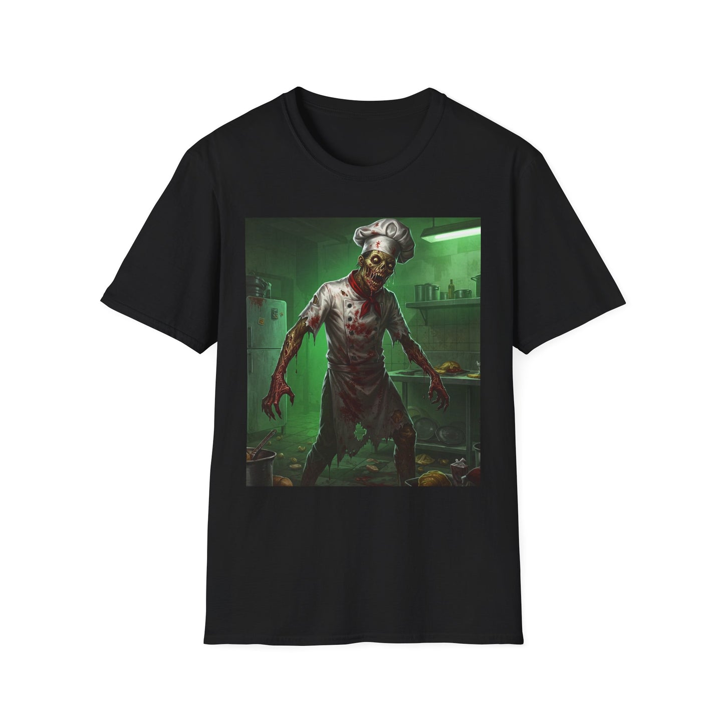 Zombie Chef Unisex Softstyle T-Shirt - Perfect for Halloween and Horror Fans