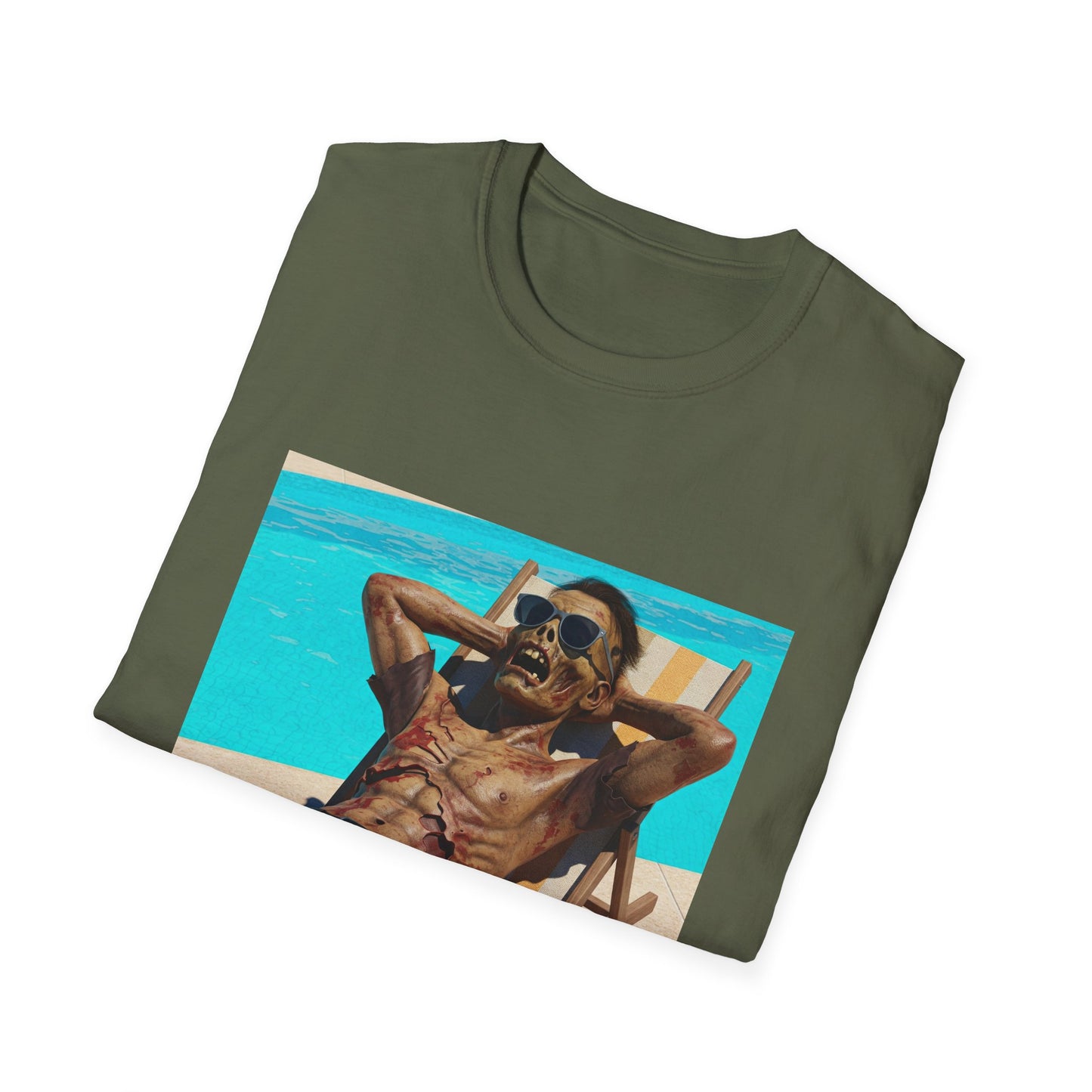 Chill Vibes Apocalyptic Portrait Tee, bold, decaying zombie graphic