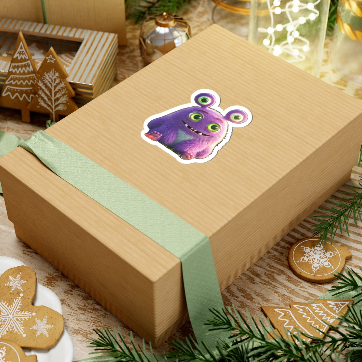 Adorable Purple Monster Kiss-Cut Stickers - Perfect for Laptops & Decor