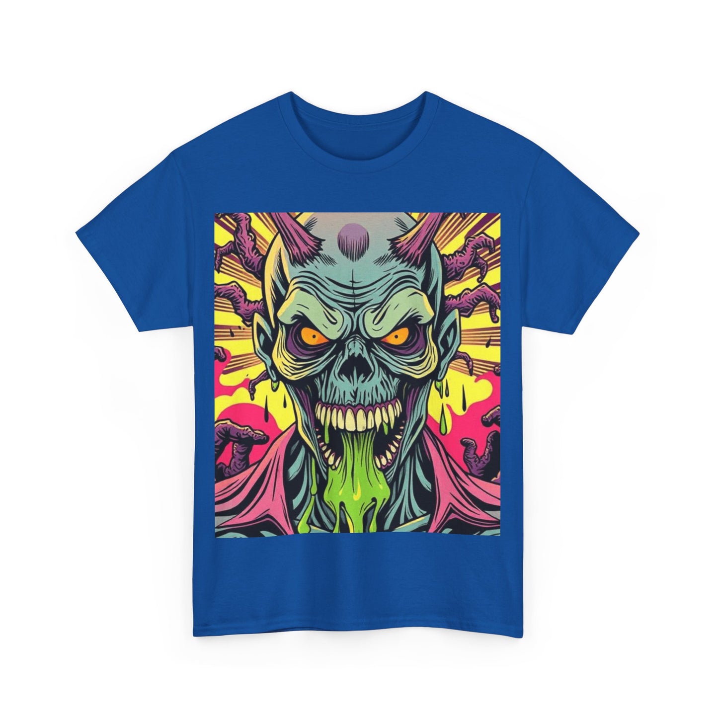 UK - Unisex Heavy Cotton Tee - Ghoulish Graphic T-Shirt for Halloween and Horror Lovers