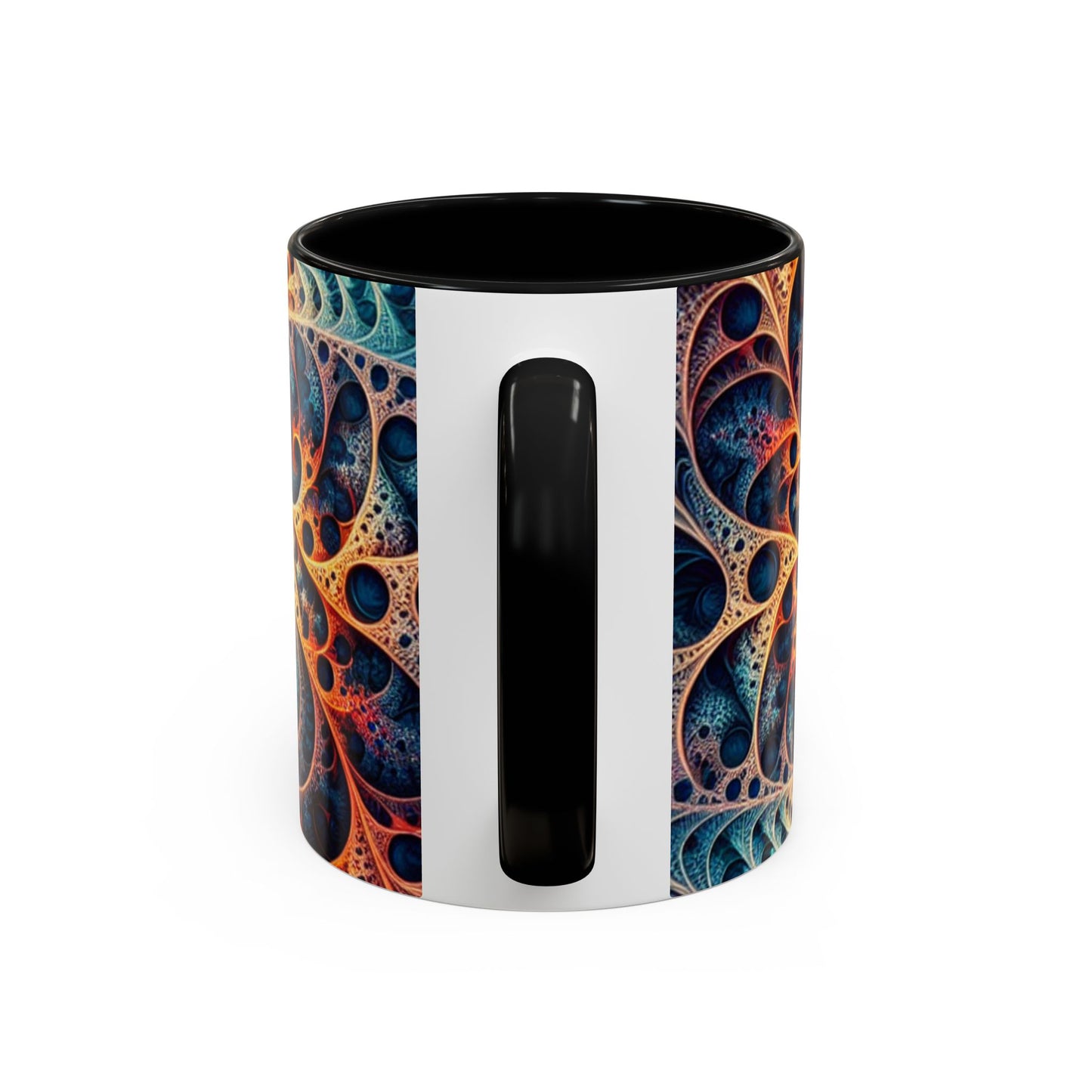 Colorful Swirl Accent Coffee Mug - 11oz & 15oz Ceramic Cup for Coffee Lovers