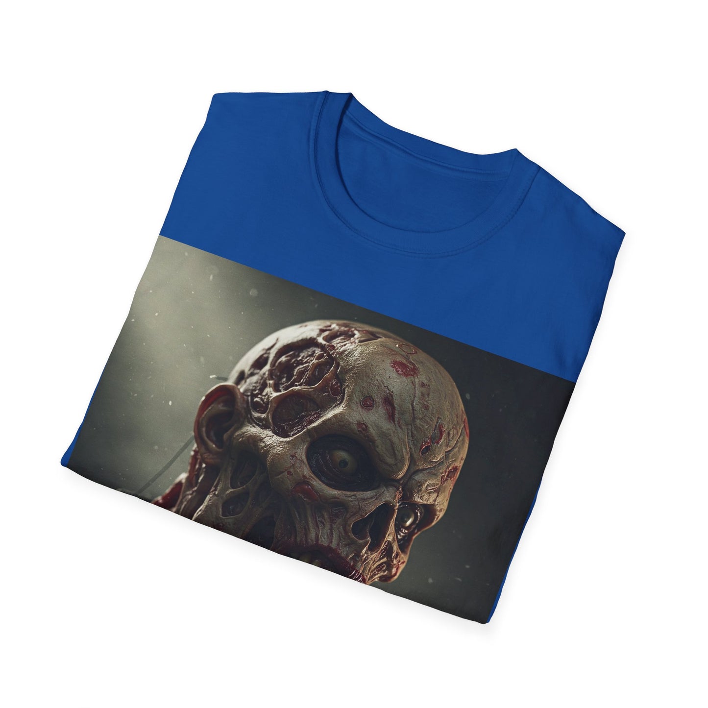 UK - Horror-Themed Unisex Softstyle T-Shirt with Zombie Design