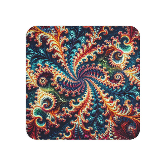 Vibrant Fractal Coasters Set - Colorful Drink Coasters for Home Decor (50 or 100 pcs)