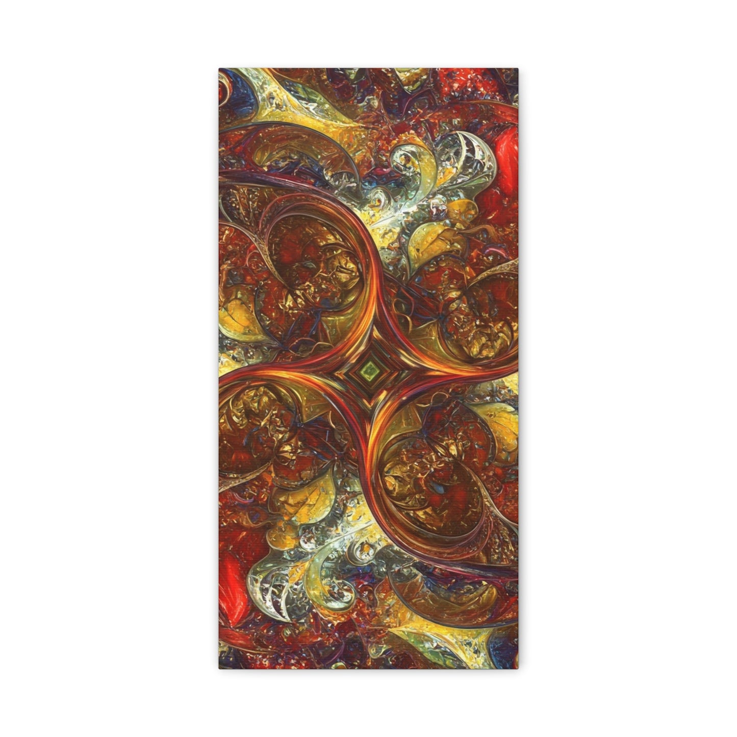 Abstract Art Matte Canvas Wall Decor - Vibrant Fractal Design, Colorful Home Accent