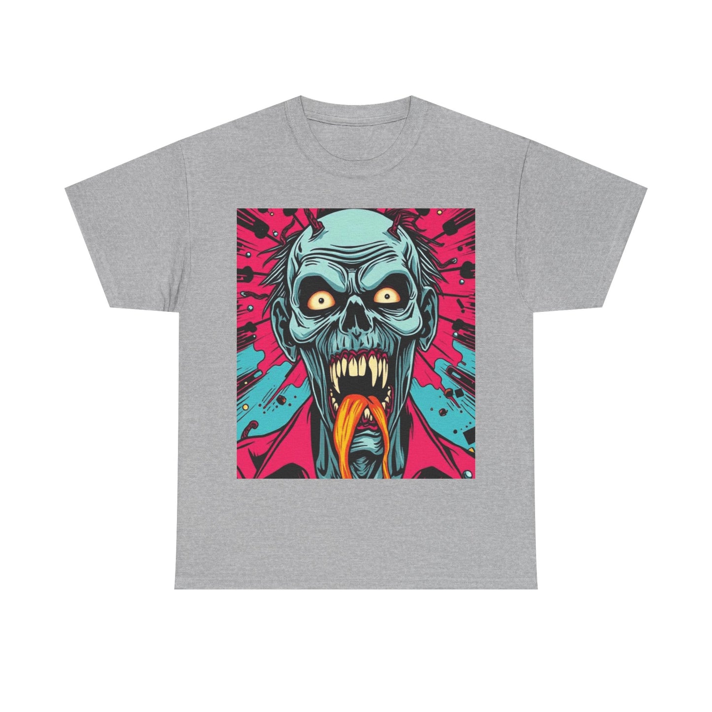 UK - Creepy Zombie Graphic Tee - Unisex Heavy Cotton Shirt for Horror Lovers