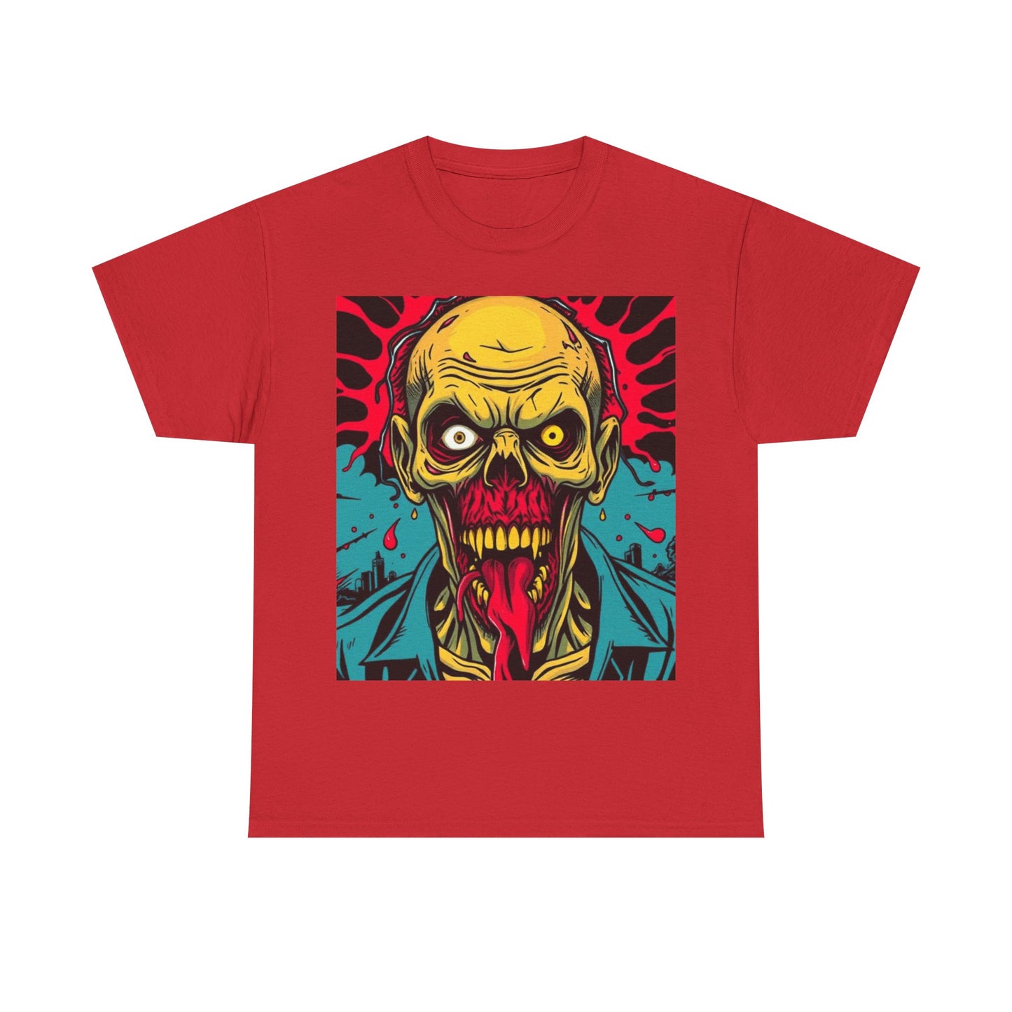 UK - Zombie Art Unisex Heavy Cotton Tee - Perfect for Halloween and Horror Fans