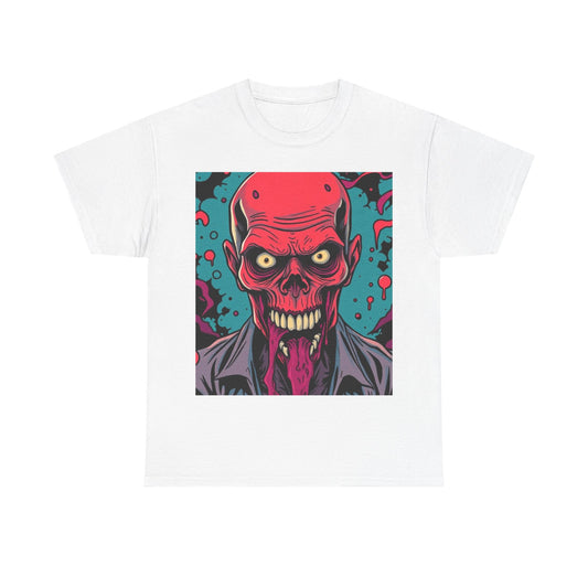 UK - Vintage Skull Graphic Unisex Heavy Cotton Tee - Perfect for Halloween and Casual Wear
