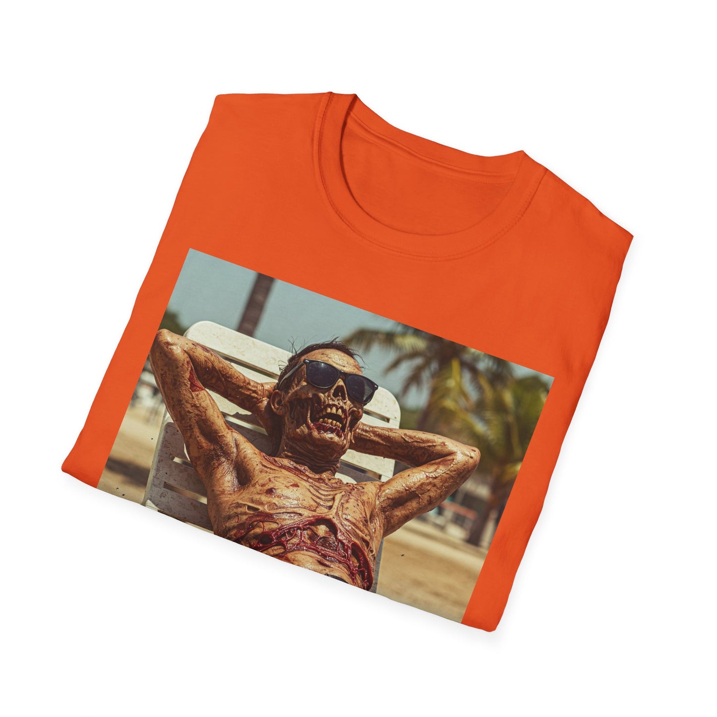 Chill Skeleton Apocalyptic Portrait Tee, bold, decaying zombie graphic