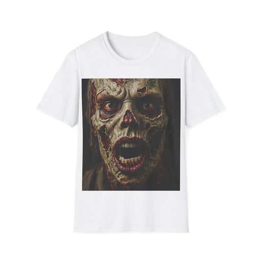 UK - Spooky Zombie Unisex Softstyle T-Shirt - Perfect for Halloween & Horror Fans