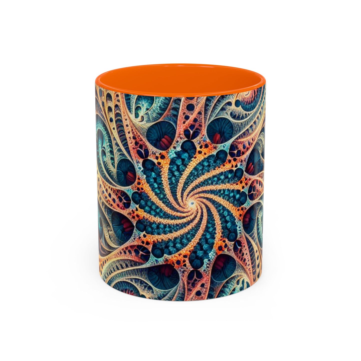 Colorful Swirl Accent Coffee Mug - 11oz & 15oz Ceramic Cup for Coffee Lovers