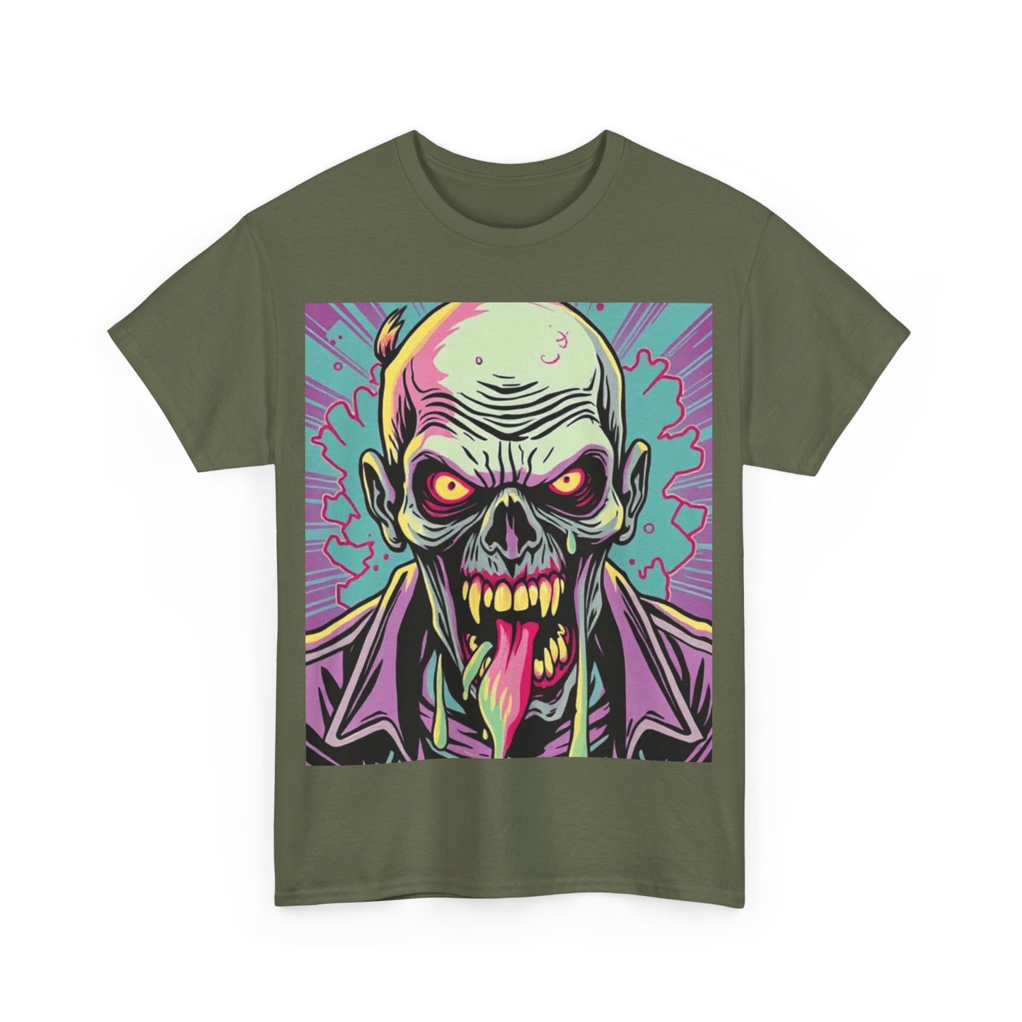 UK - Unisex Heavy Cotton Tee - Vintage Horror Skull Graphic T-Shirt