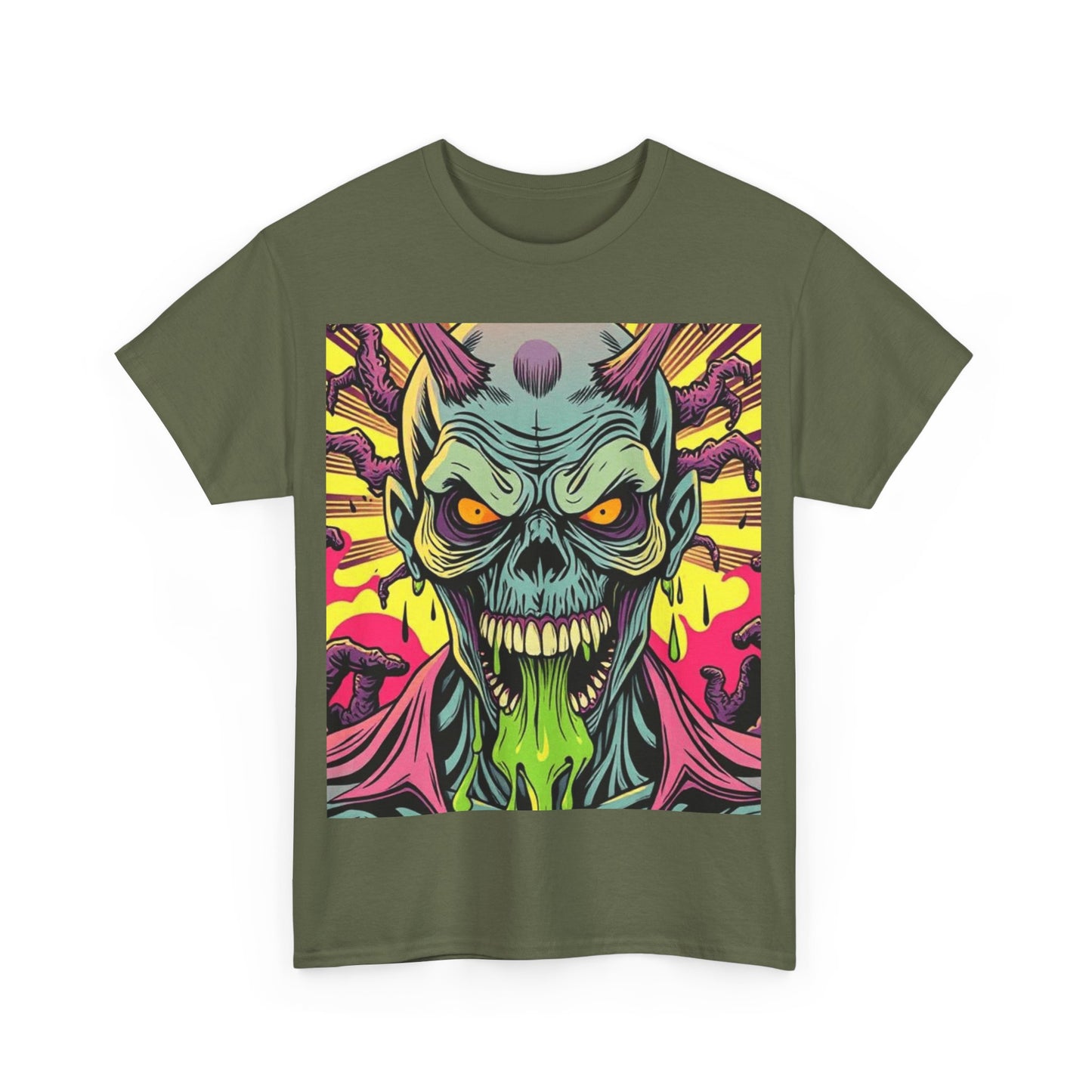 UK - Unisex Heavy Cotton Tee - Ghoulish Graphic T-Shirt for Halloween and Horror Lovers