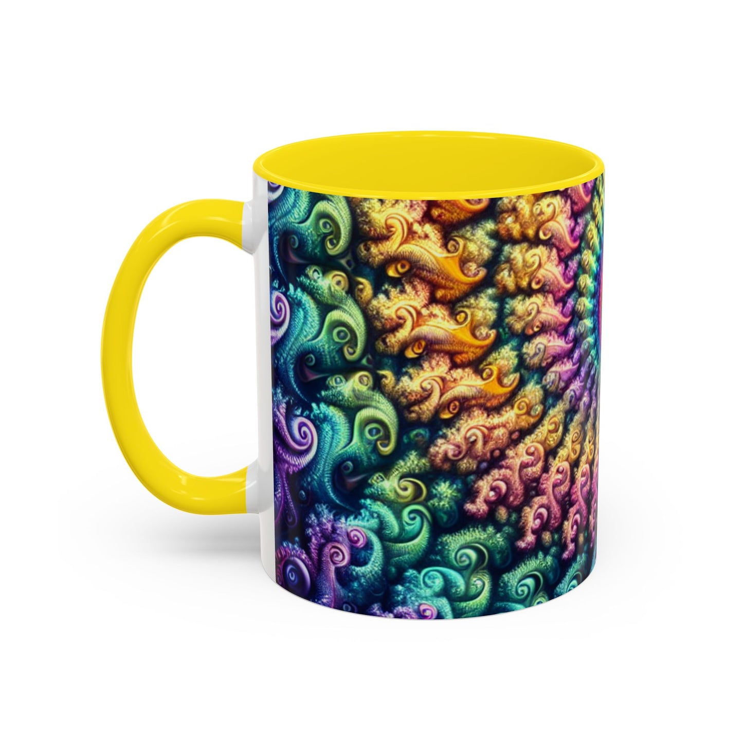 Colorful Spiral Accent Coffee Mug - 11 & 15oz - Ideal for Home & Gifts