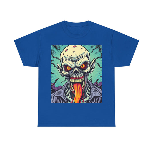 UK - Spooky Graphic Unisex Heavy Cotton Tee - Halloween Evil Zombie Design