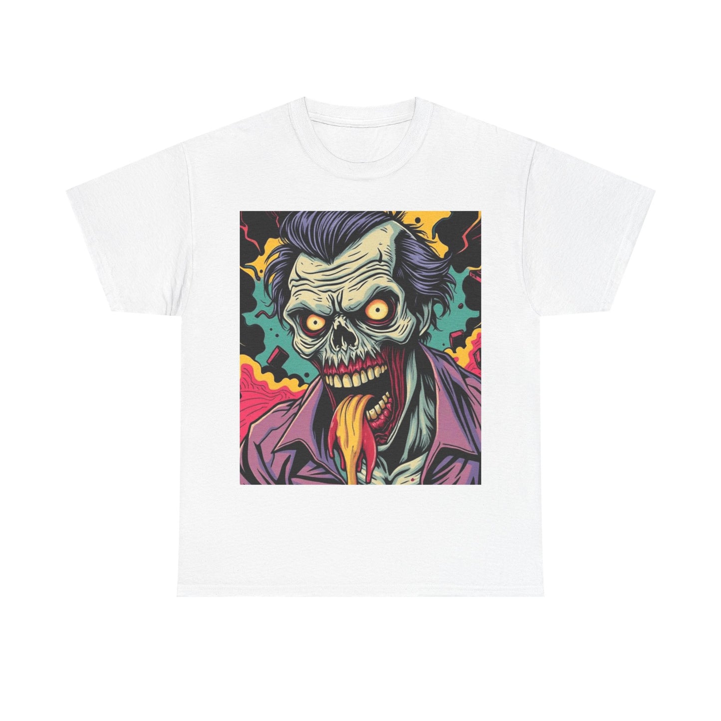 UK - Vibrant Zombie Graphic Tee - Unisex Heavy Cotton Shirt