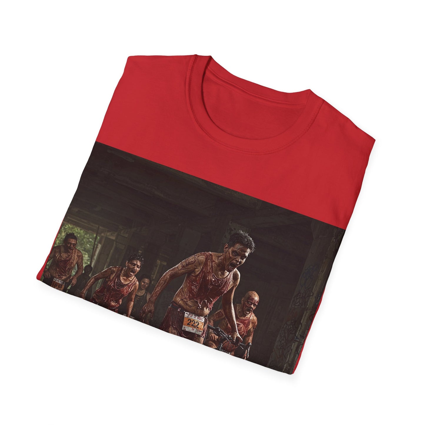 UK - Zombie Run Unisex Softstyle T-Shirt - Perfect for Halloween and Fun Runs