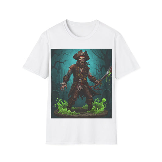 UK - Pirate Apocalyptic Portrait Tee, bold, decaying zombie graphic