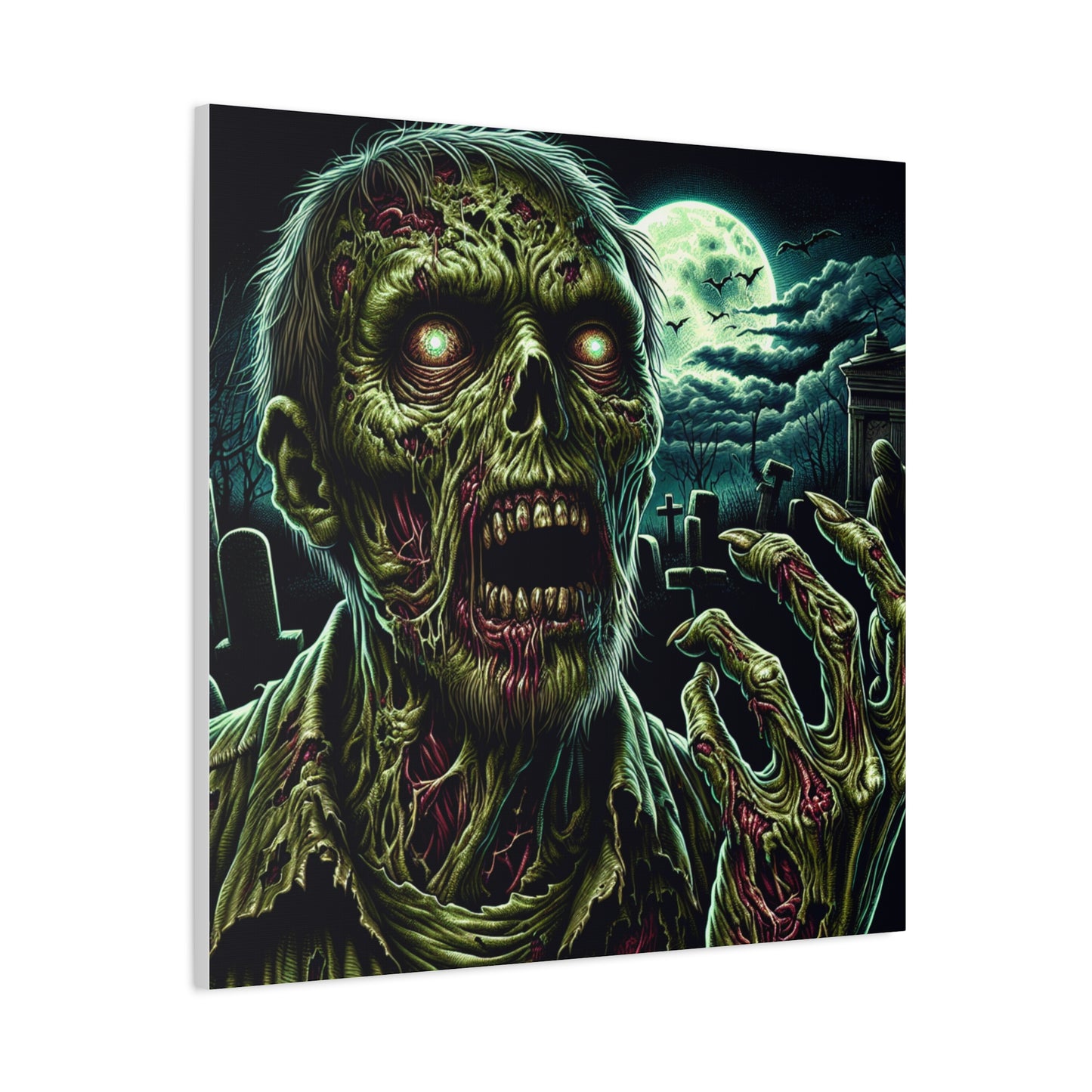 Zombie-Themed Stretched Canvas Art