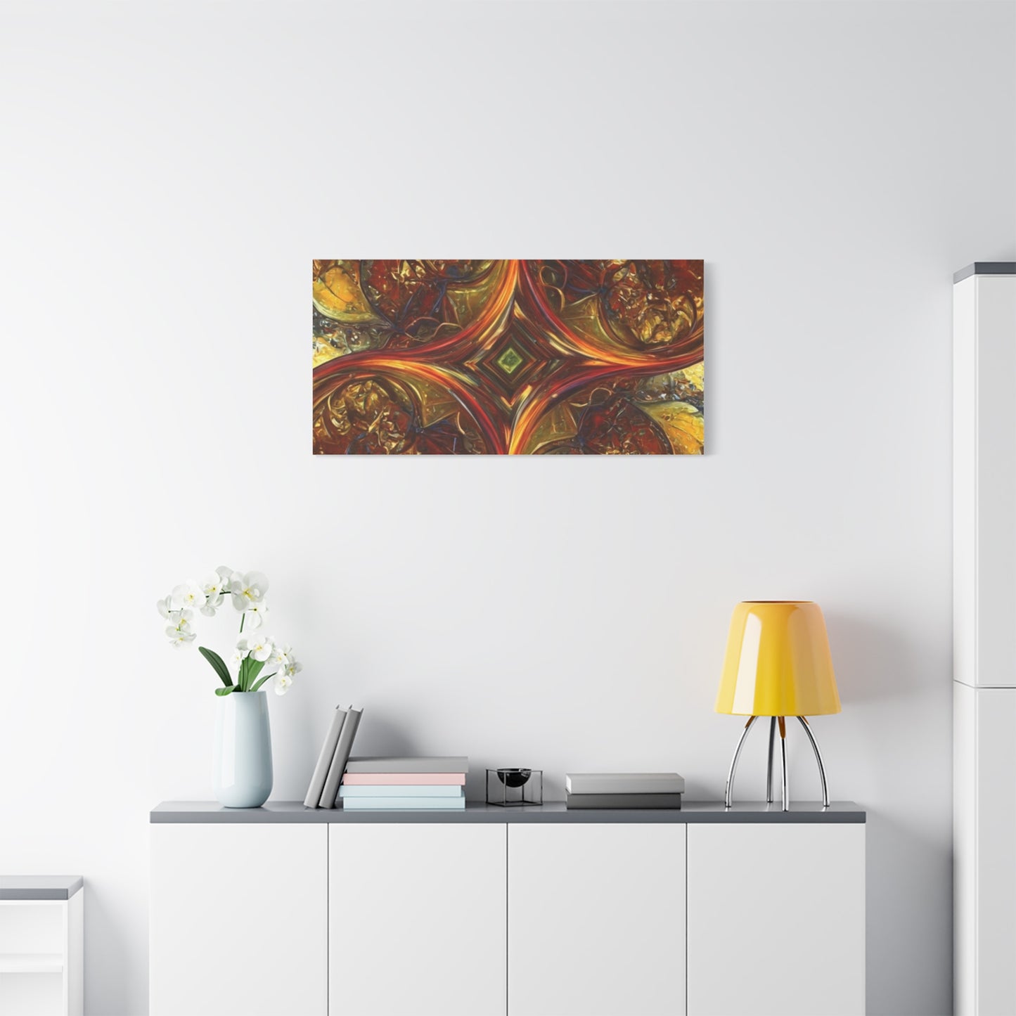 Abstract Art Matte Canvas Wall Decor - Vibrant Fractal Design, Colorful Home Accent