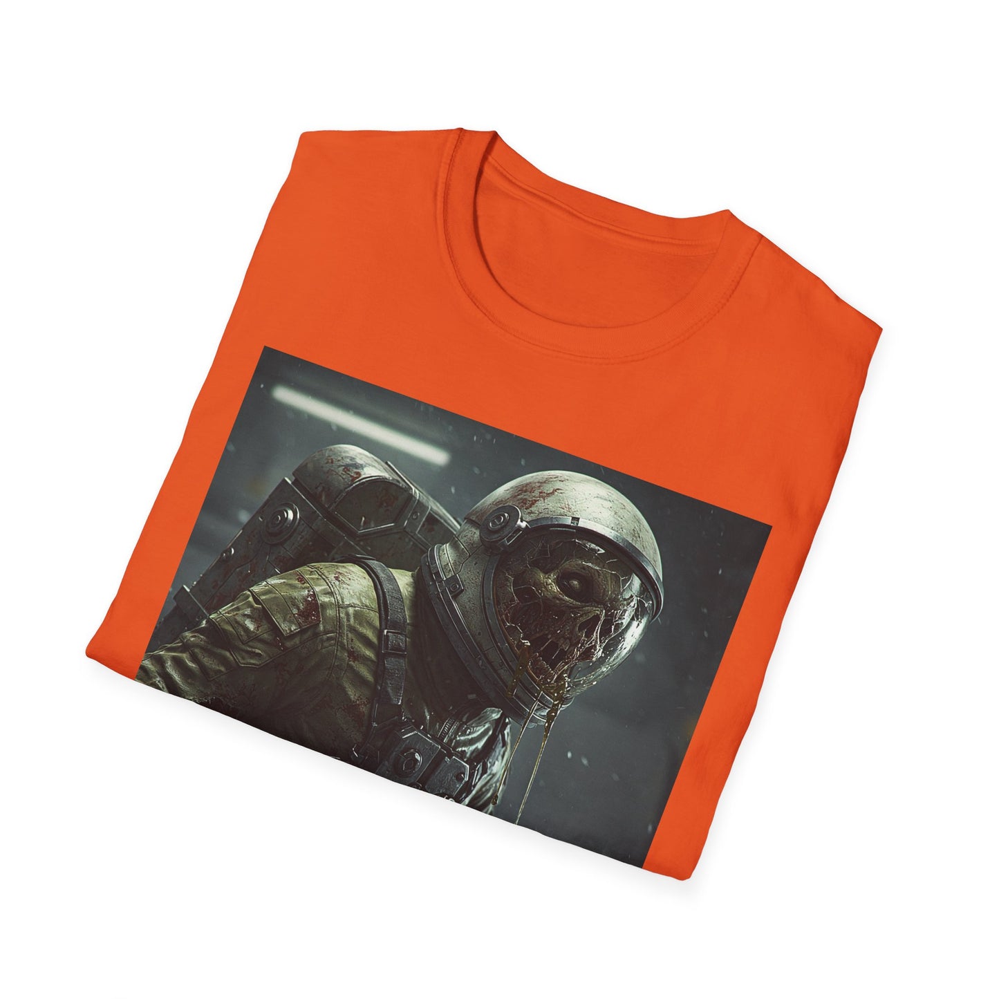 Astronaut Skeleton Apocalyptic Portrait Tee, bold, decaying zombie graphic