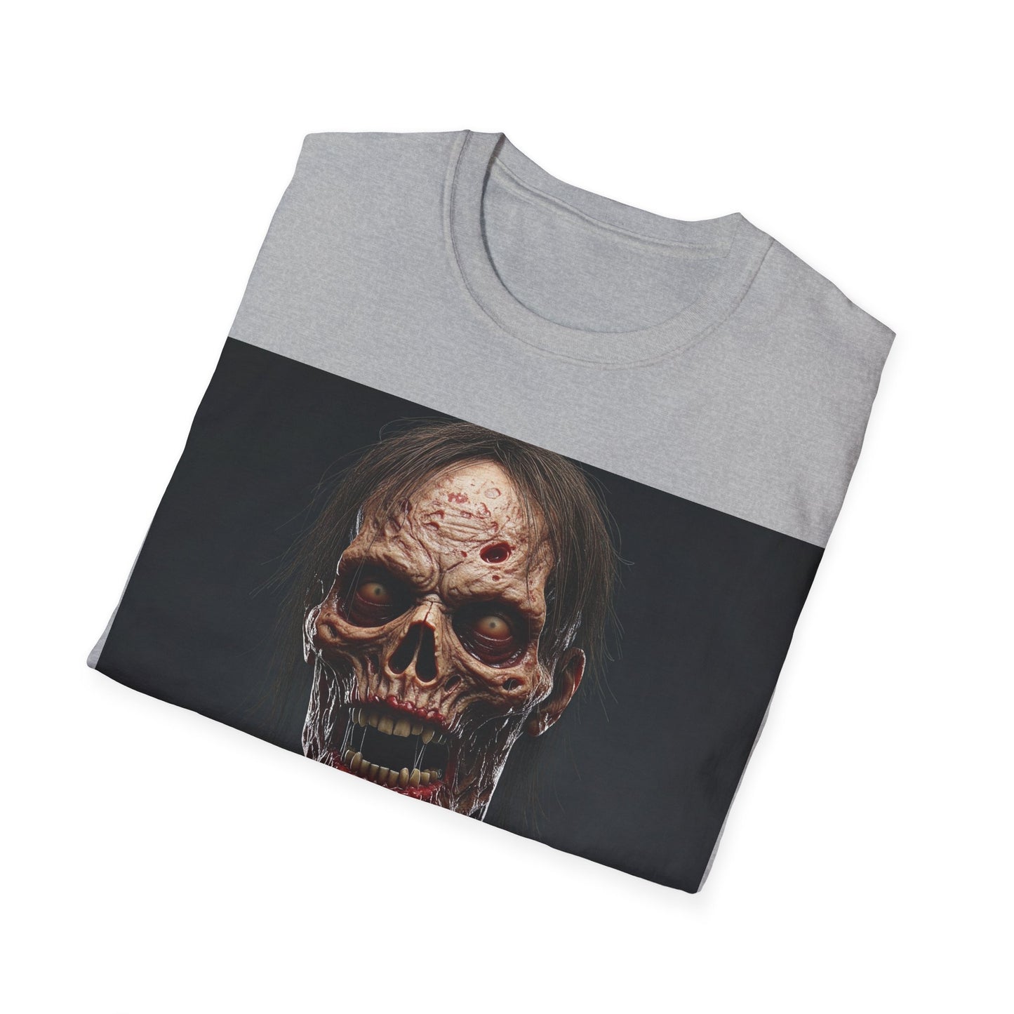 UK - Terrifying Zombie Apocalyptic Portrait Tee, bold, decaying zombie graphic