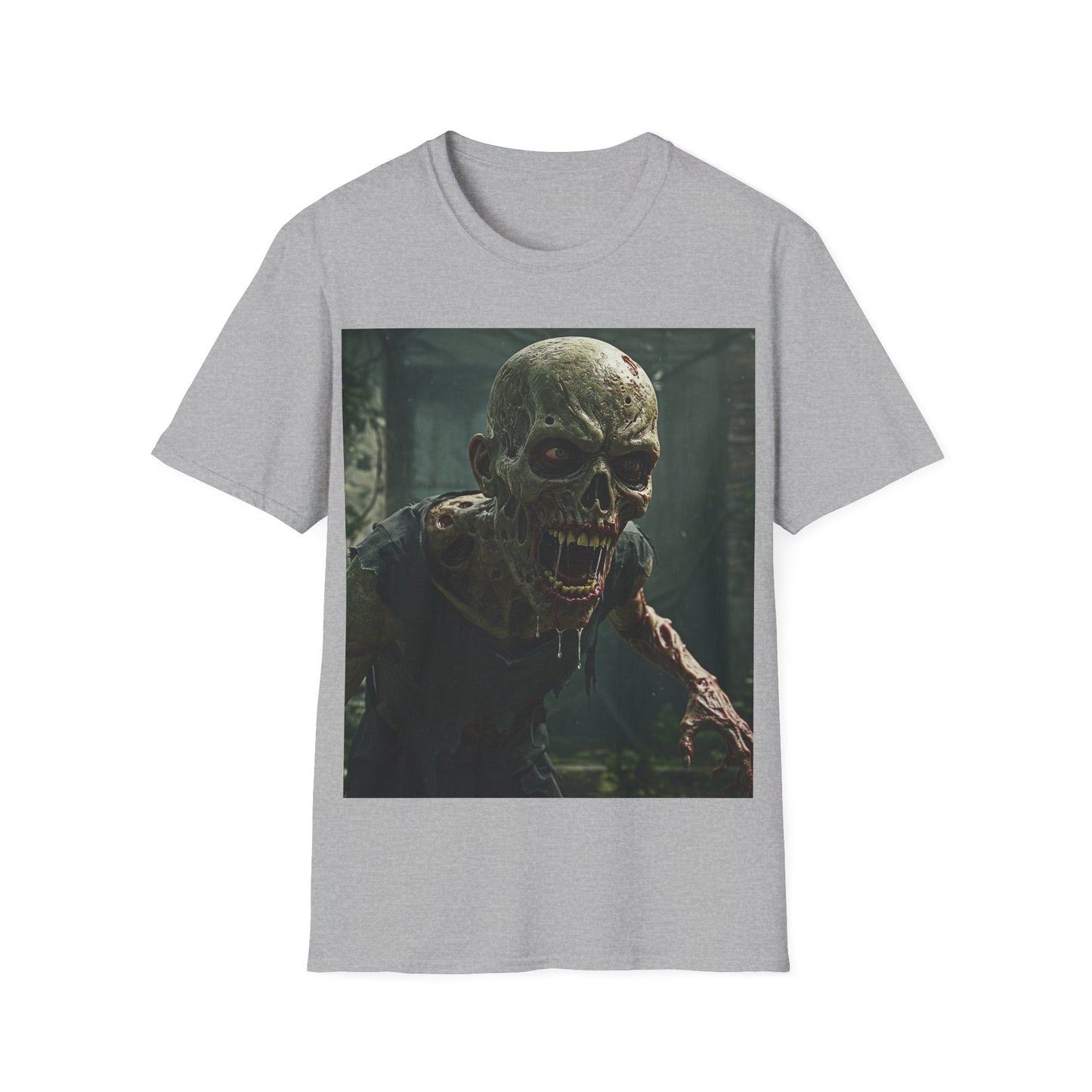 UK - Zombie Graphic Unisex Softstyle T-Shirt | Horror Apparel for Halloween & Everyday Wear